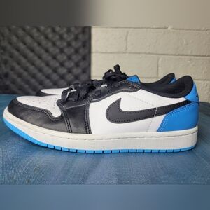 Nike Mens Air Jordan 1 Low OG Black/Dark Powder Blue Sz 8 New